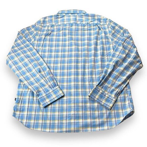 Nautica‎ Shirt Mens Extra Large XL Blue Plaid Stretch Long Sleeve Button Down - Picture 3 of 13